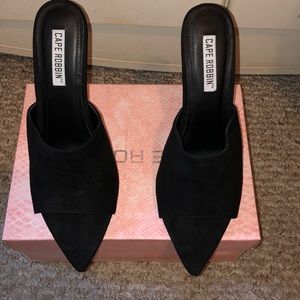 CECE MULE SLIP ON BLACK HEELS